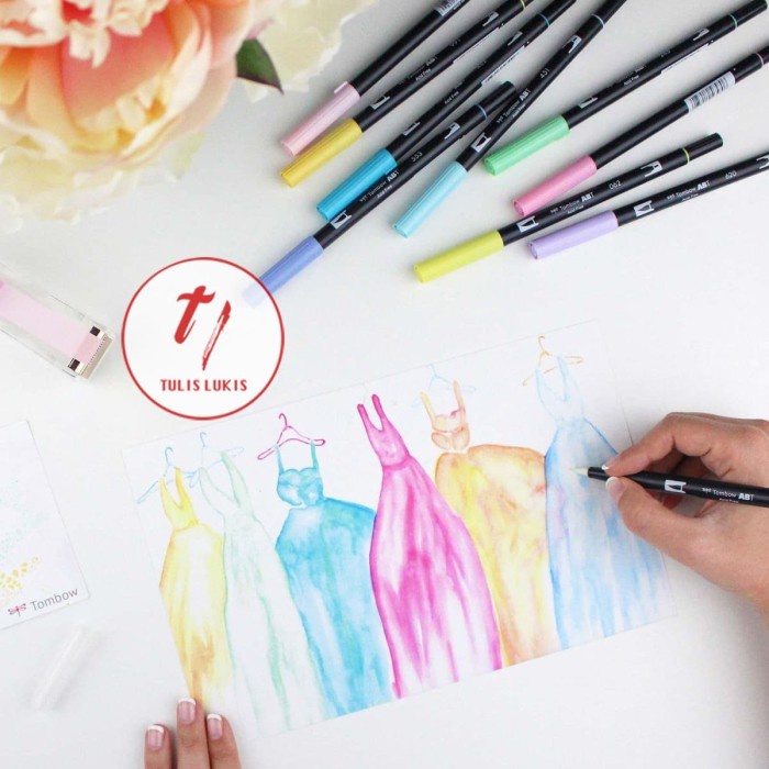 

kaligrafi-perlengkapan- tombow abt dual brush pen pastel pallete -perlengkapan-kaligrafi.
