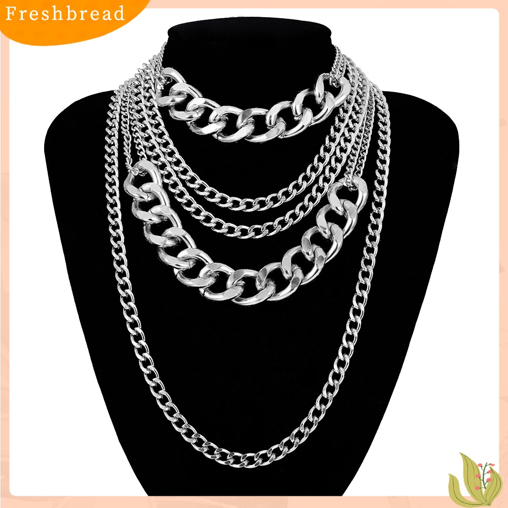 Fresh| Kalung Rantai Multilayer Gaya Punk Rock Hip hop Untuk Wanita