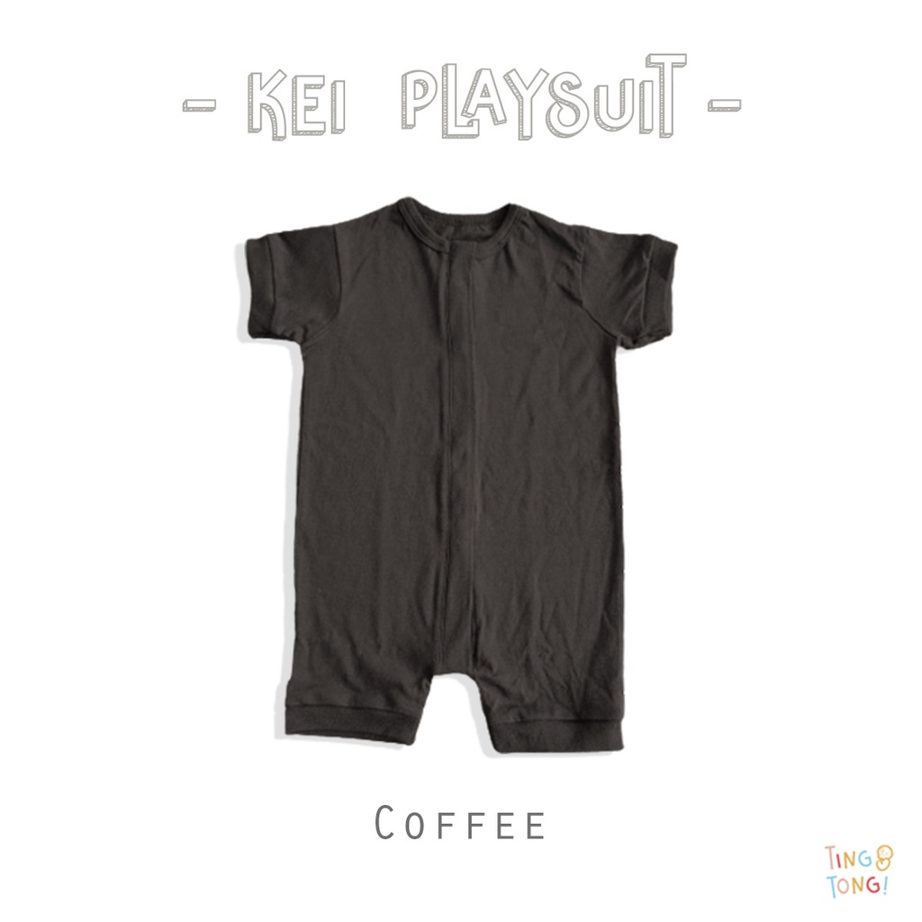 [TINGTONG] - Kei Playsuit | terusan bayi/anak-Coffee