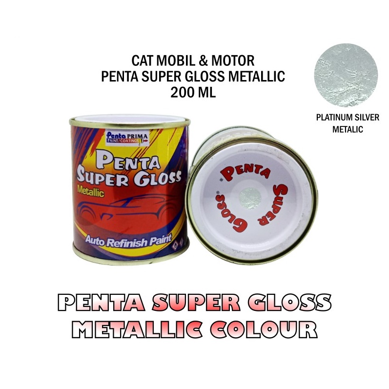 CAT PENTA PLATINUM SILVER 90004 200 gram - cat penta silver - cat penta super gloss silver - cat motor silver - cat mobil silver