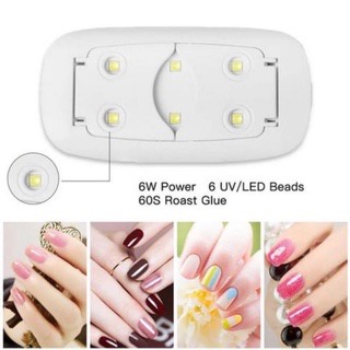 【 COD 】Rising Lady Alat Pengering Kutek Gel Lampu LED UV Mini 6W Portabel/ Sun Mini Lamp UV LED Nail Gel Polish Dryer
