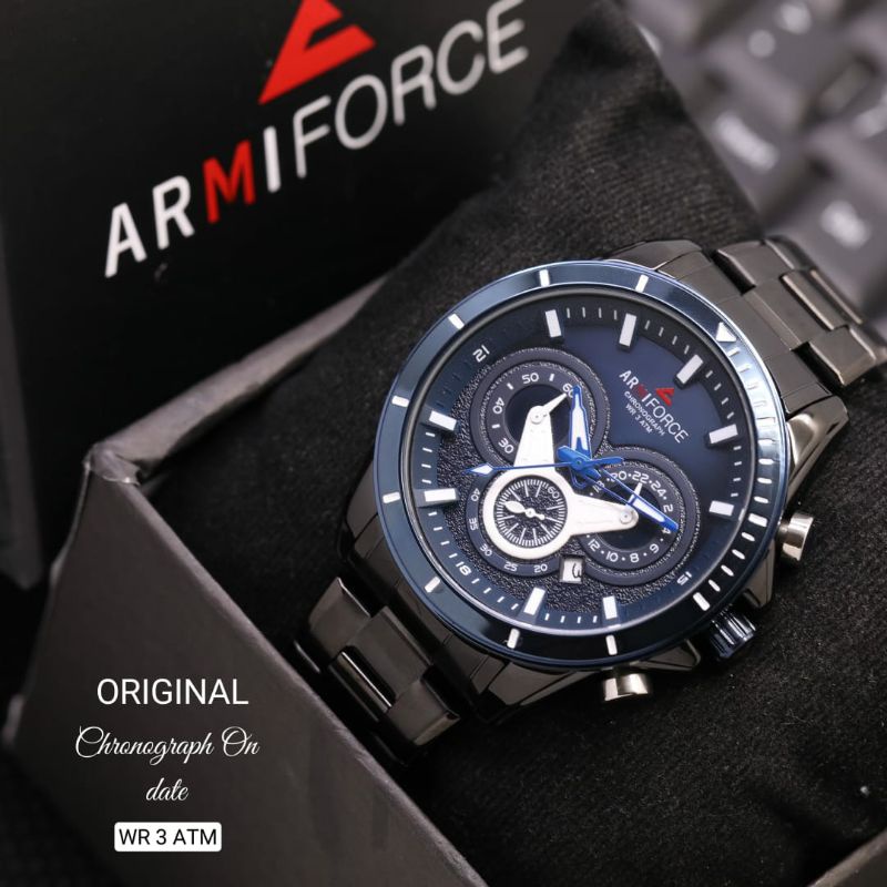 Jam Tangan Armiforce Original Water Resistant 3 ATM Kasual Stainliss Steel Pria