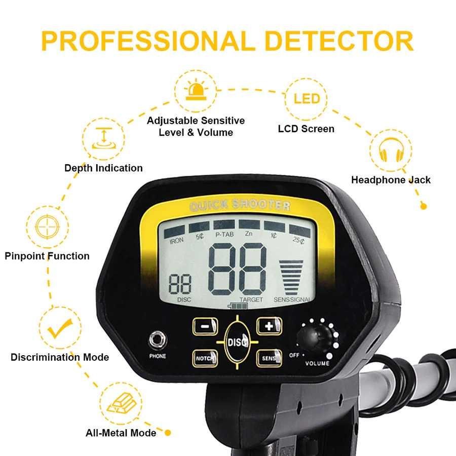 Pendeteksi Logam Metal Gold Silver Detector Finder 9V - MD4060 - Black