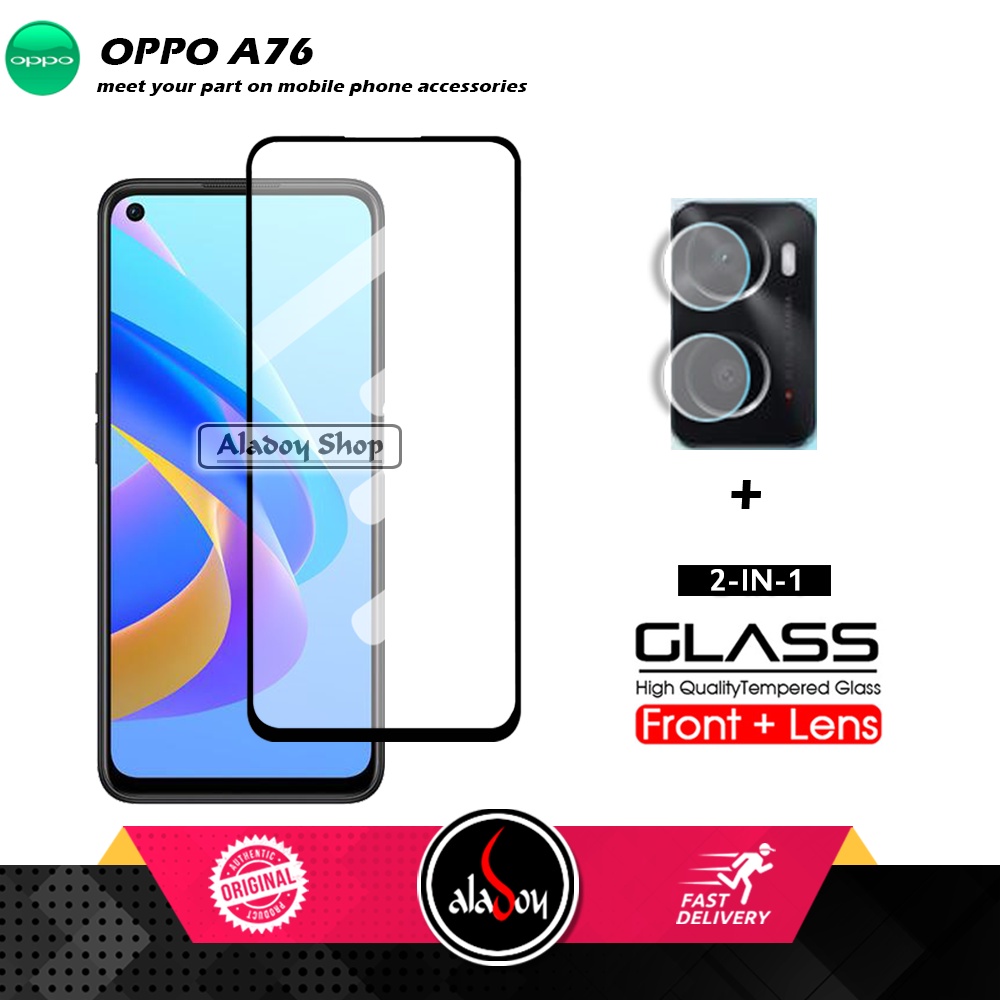 PAKET Tempered Glass Layar Oppo A76 Free Tempered Glass Camera