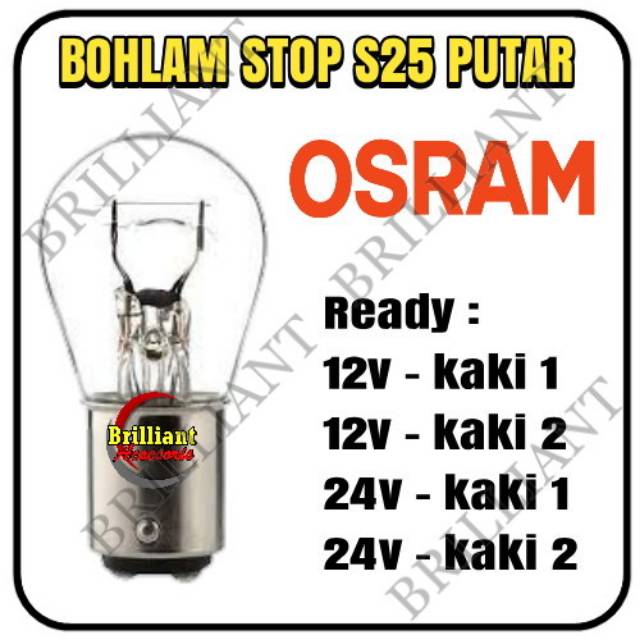 OSRAM Original Bohlam Lampu - Lampu Sein Reting Stop Atret - S25 Putar