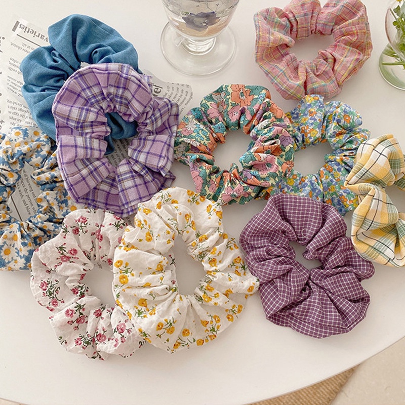 【Ready stock】COD☀️ ikat rambut korea scrunchie transparant murah Wanita Scrunchie Bunga Tali Aksesoris Karet Rambut fashion praktis COD
