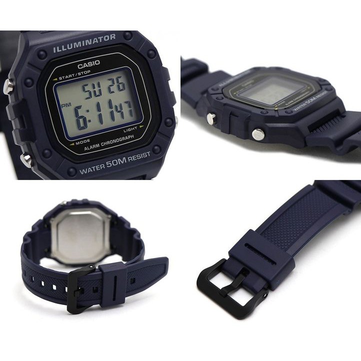 Casio Original W-218H-1A / W218H-2A / W-218H-3A 4A 4B Jam Tangan Pria - Digital - Karet