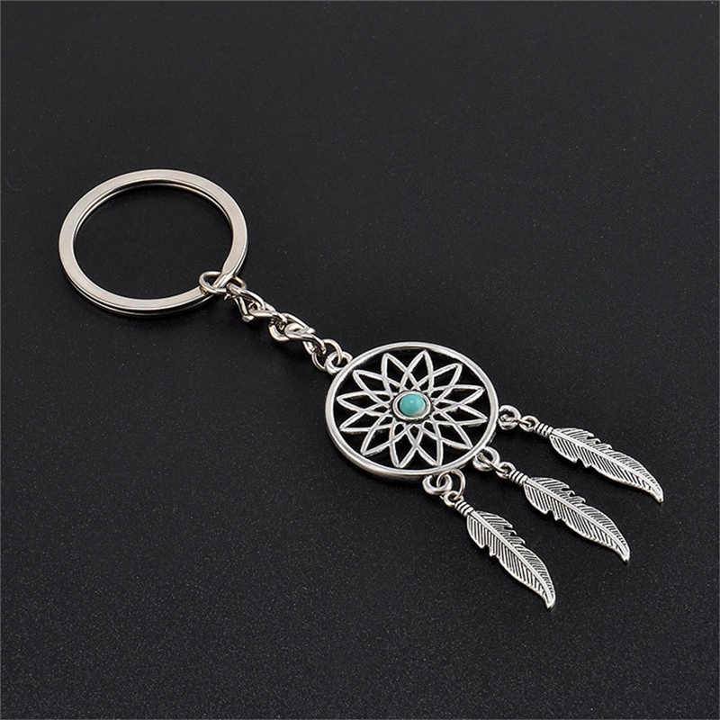 Gantungan Kunci Dream Catcher Bahan Metal Warna Silver