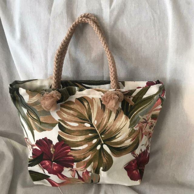 (COD) Totebag Kanvas Motif Tali Sumbu mini Tas Mukena Tas Tote tali sumbu mini