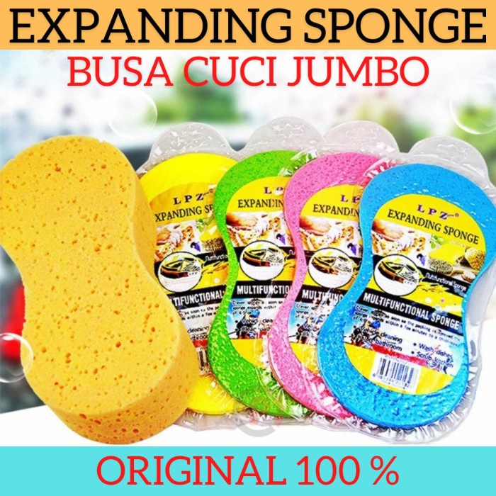 Expanding Sponge Spon Jumbo Motorcycle Wash Cuci Motor Mobil Busa