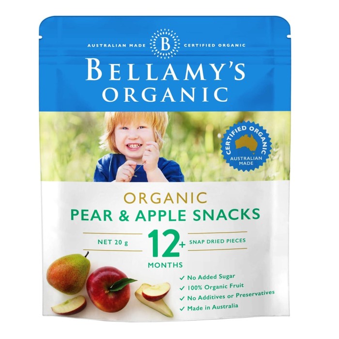 Bellamy's Organic Pear Apple Snacks 20gr