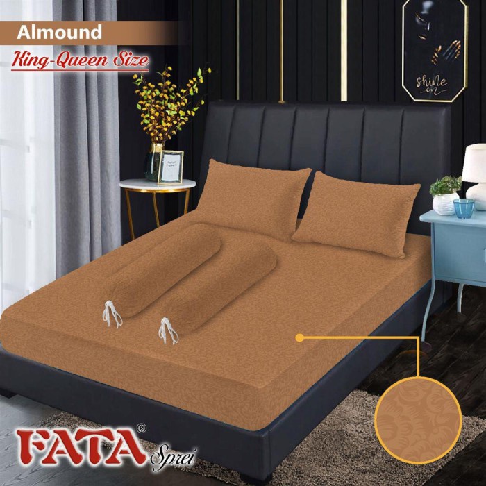 Sprei Sprei Queen Jaquard Emboss Fata 160x200 cm / no 2 - Almond(E6W5) BISA COD Seprei Kintakun Spre