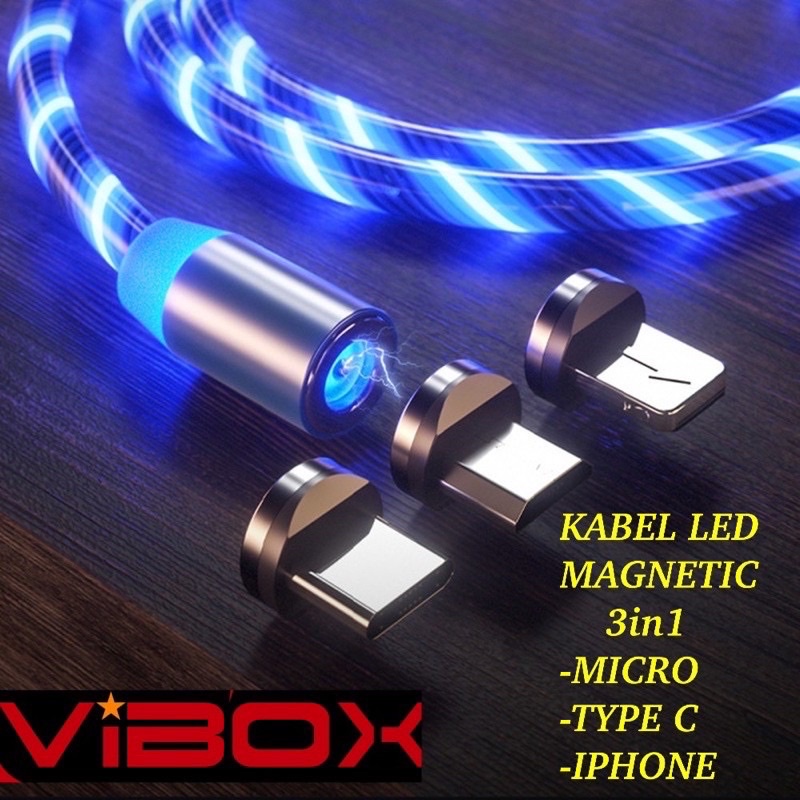 PROMO KABEL VIBOX LED DISKO MAGNET 3IN1 MICRO TYPE C