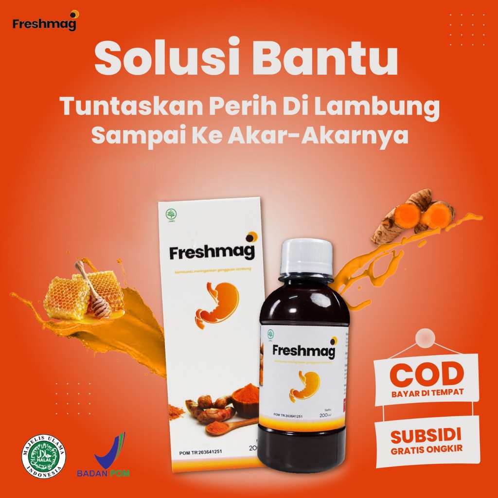 Freshmag 100% Original - Madu Herbal Solusi Asam Lambung Maag Kronis Akut &amp; Gerd Penambah Nafsu Makan Perkuat Organ Pencernaan Atasi Mual Muntah Magh Maag Lancarkan Sirkulasi Darah Fresh Magh Fresmag Presmag Fresh Maag Isi 200ml