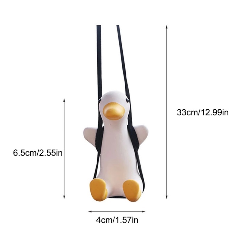 [1 Pcs Car Swing Duck Pendant][Cute Anime Car Accessorie with Hanging Rope]