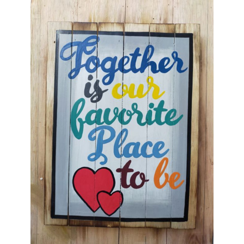 Lukisan kayu dekorasi dinding Family Quotes (Wall Decor)