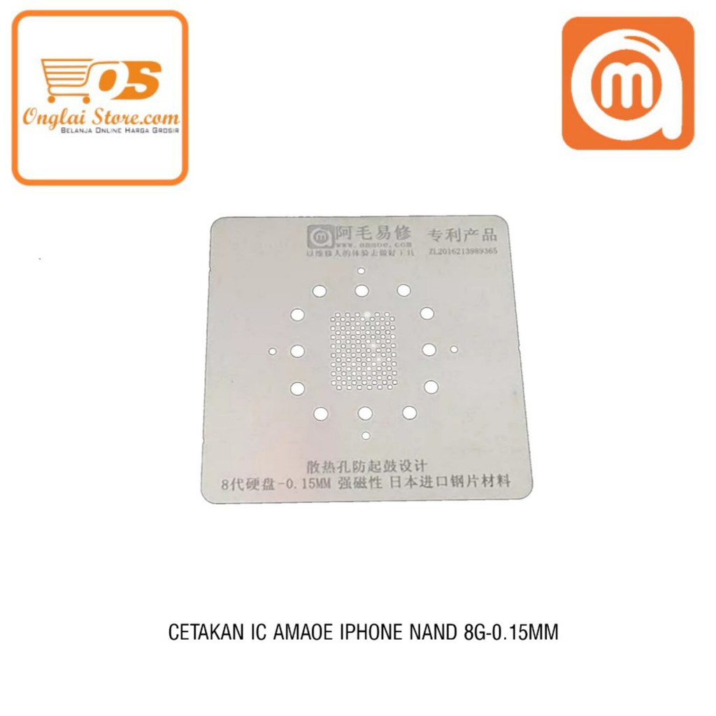 CETAKAN IC AMAOE IPHONE 8G NAND-0.15MM MAGNET BAHAN JEPANG LUBANG KOTAK ORIGINAL