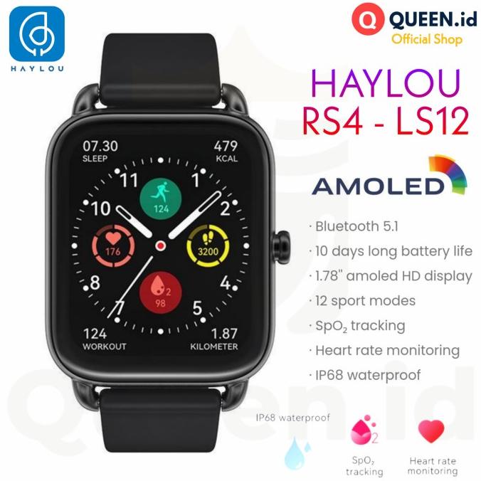 Haylou Rs4 Ls12 Smartwatch Amoled Ip68 Spo2 Smart Watch Sport Bt V5.1