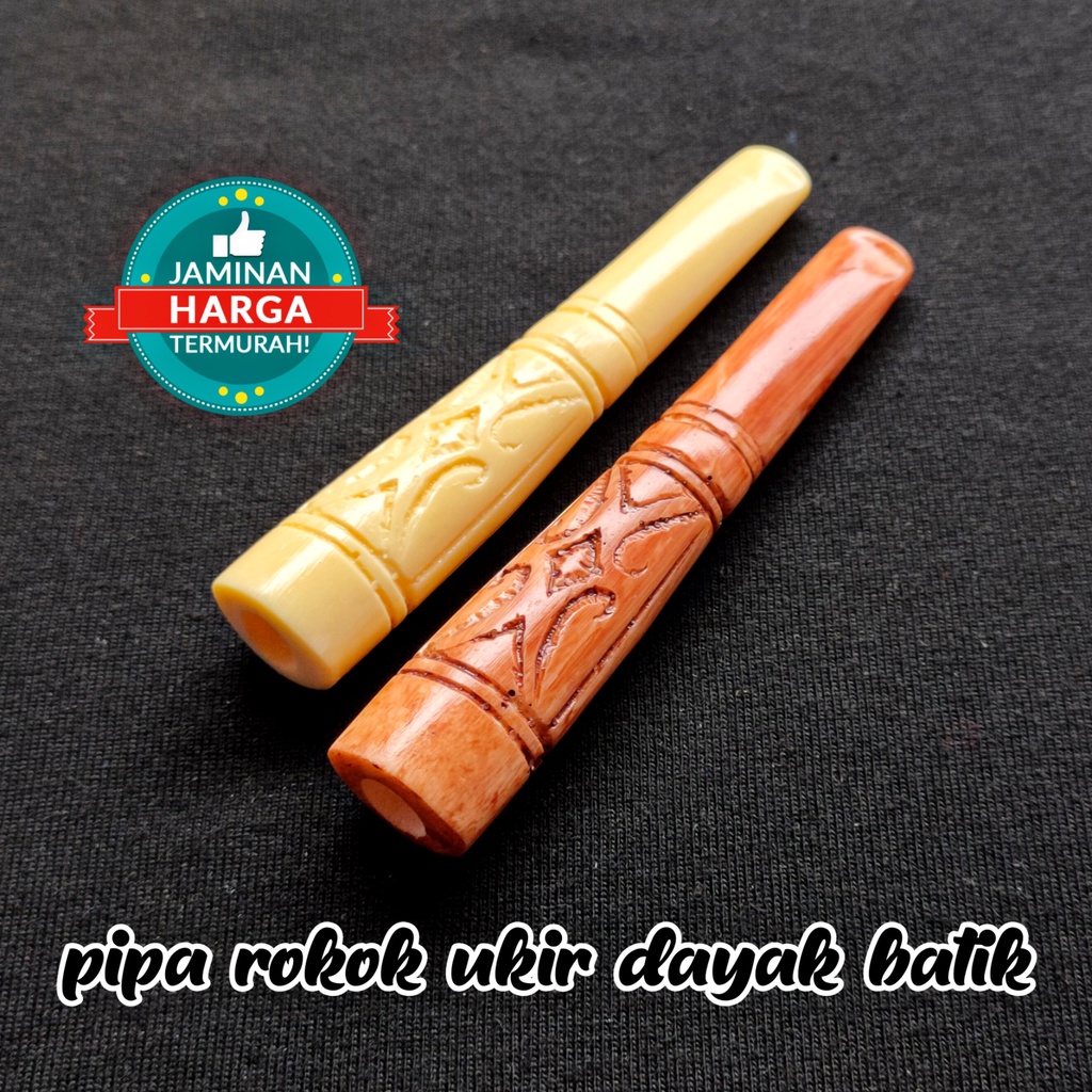 Jual Pipa Rokok Once Cangklong Ukir Dayak Motif Gading Coklat Shopee Indonesia