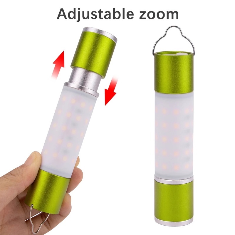 Lampu Senter LED Portable Usb Rechargeable / Zoomable Untuk Camping