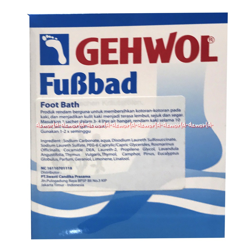 Gehwol Fubbad Foot Bath 10pcs Bubuk Perendam Kaki Untuk Kaki Pecah Pecah Gewol 1pack