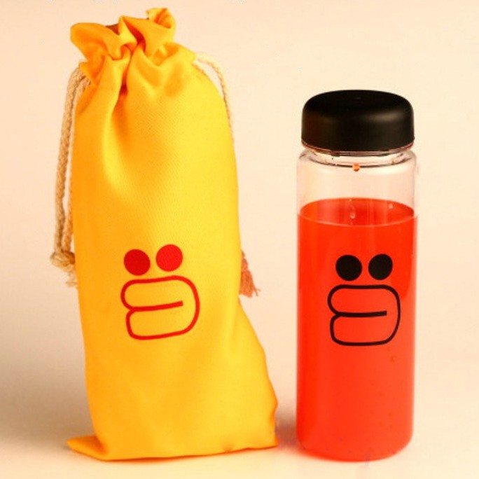 KUP - COD MURAH BOTOL MINUM SMILE - BOTTLE KARAKTER LINE POUCH WARNA