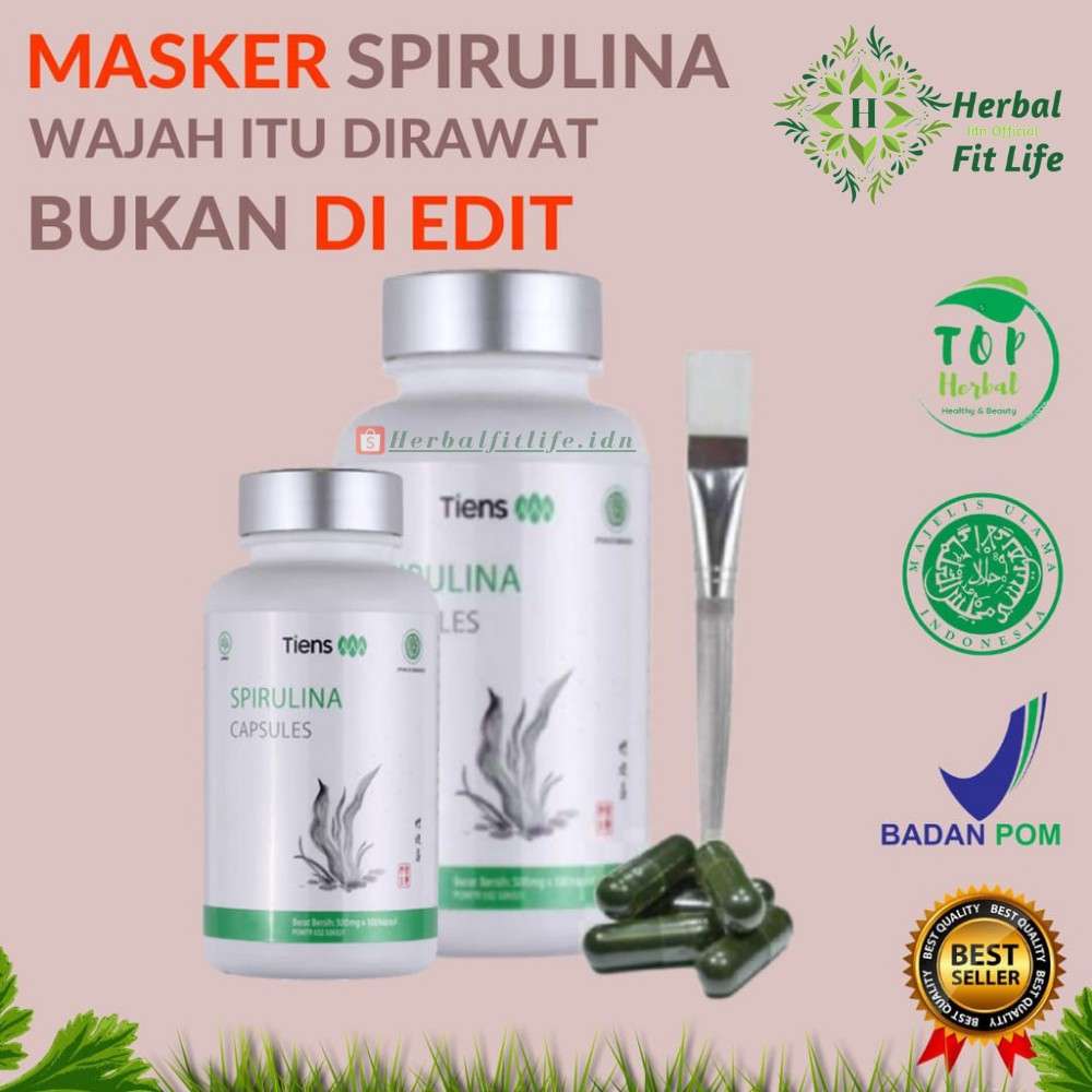 Masker Wajah Organik Glowing Bpom Halal Terbaik Original Pemutih Wajah Tiens Spirulina Viral Tiktok