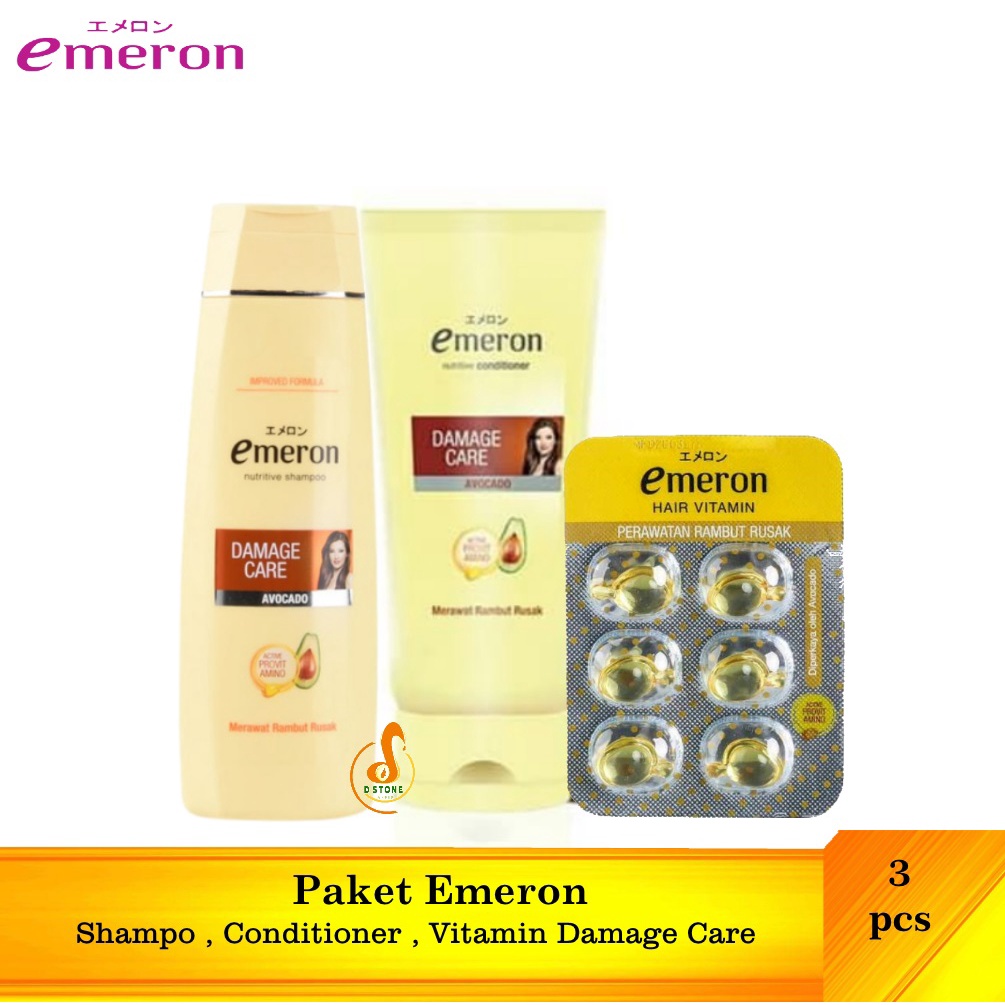 Emeron Paket Damage Care Avocado ( Shampoo Conditioner dan Vitamin Rambut )