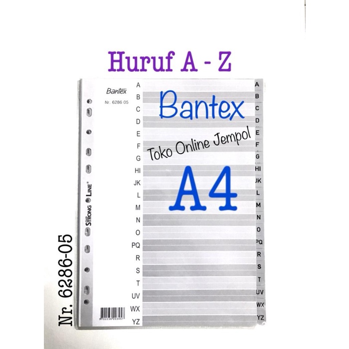 

Eklusif A4 Huruf A-Z Plastik 6286-05 File Divider Bantex Pembatas Atk1179Bx Trendi