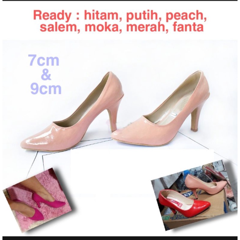 HEELS STRAPPY TINGGI PINK FANTA LUCU MURAH PESTA UNDANGAN GLOSSY HEEL KERJA KANTOR WANITA  IMPORT