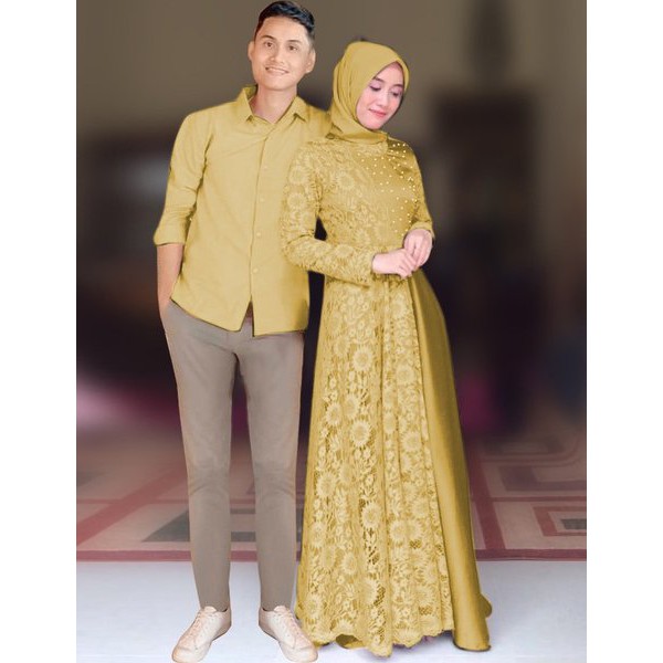 Pakaian Wanita io cp carissa couple coksu gold abu navy marun hijau botol gaun pesta hijab baju