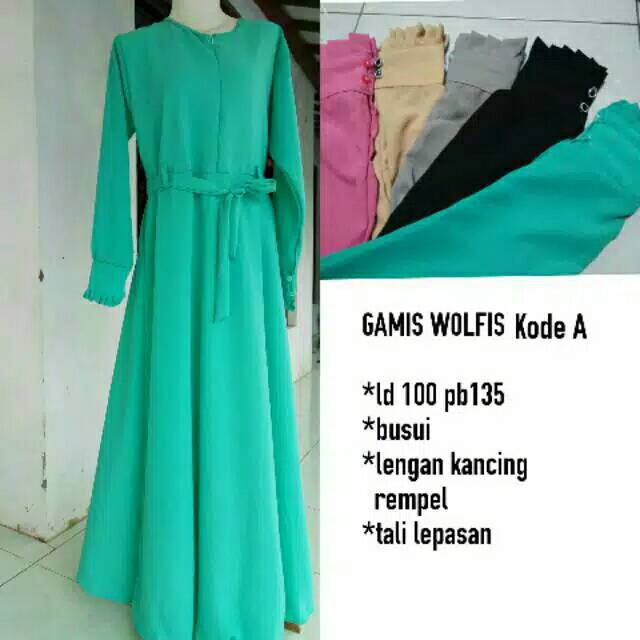 Free ongkir (fy)gamis polos wolfis grade A Gamis/gamis murah/gamis syar i/gamis baloteli/gamis katun