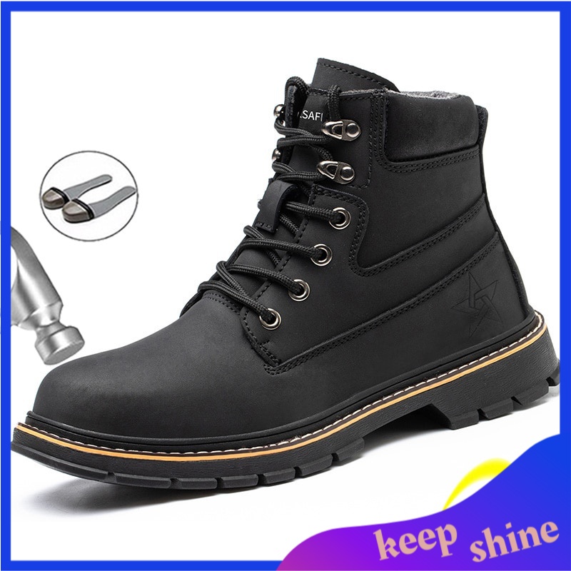 Sepatu Safety Pria Import Leather Boots Safety Shoes Men For Martin Boots Work Shoes Outdoor Indestr