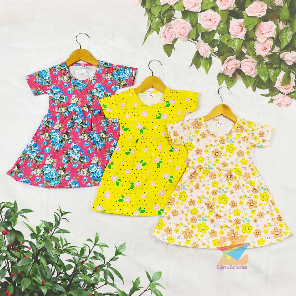 Dress Anak Lengan Pendek / Dress Ruffle Anak1 Sampai 5 Tahun