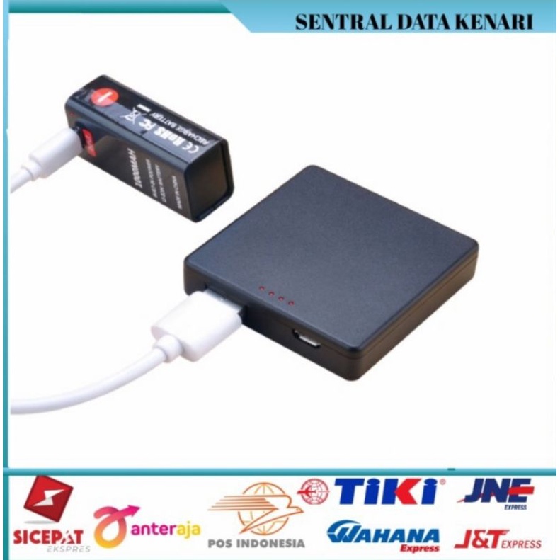 Battery kotak 9v 1000mah rechargeable USB isi ulang