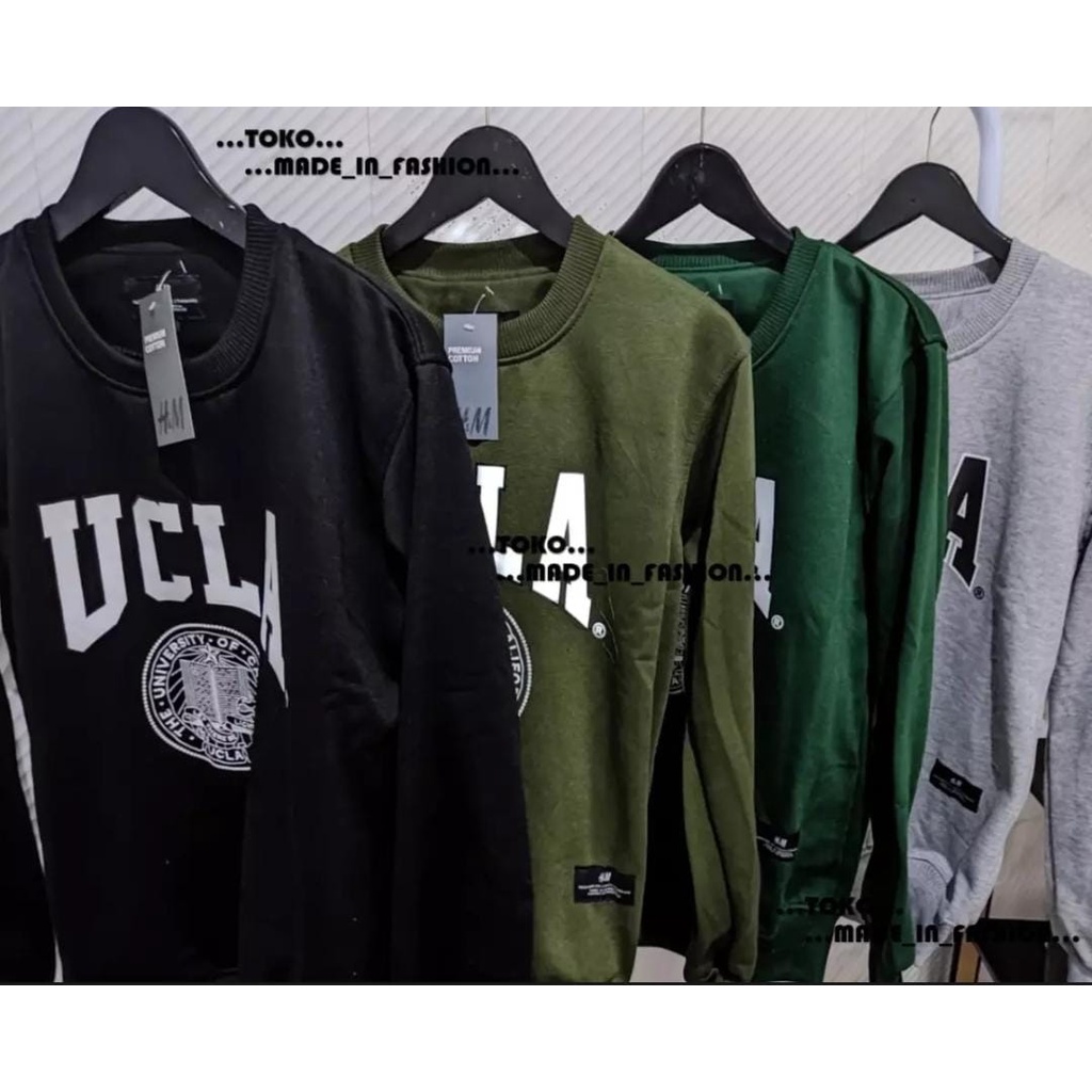 CREWNECK SWEATER UCLA HIJAU ARMY SWITER CRUNEK SWEATSHIRT UNTUK PRIA WANITA TERMURAH