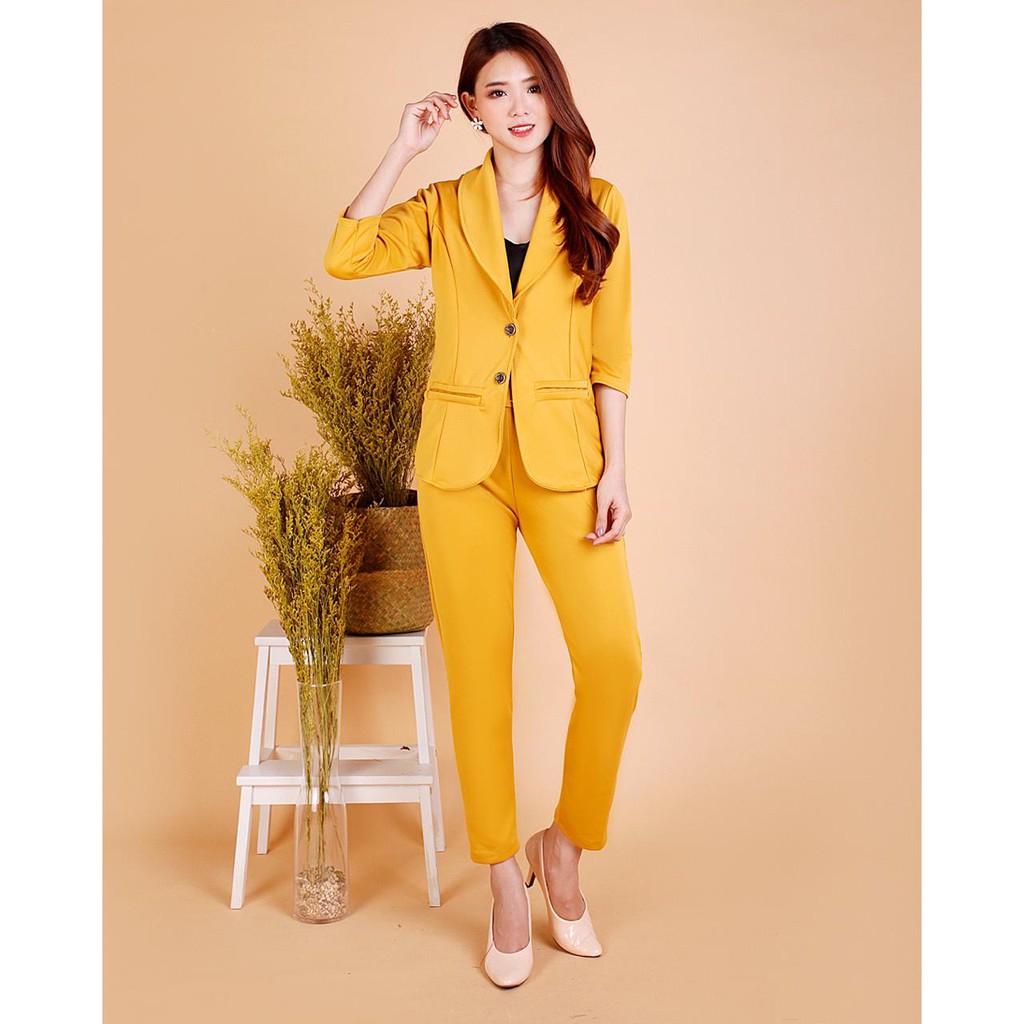 Kathryn collection #027 ,Stelan blazer  celana pjg tgn 3/4 bhn scuba polos import premium