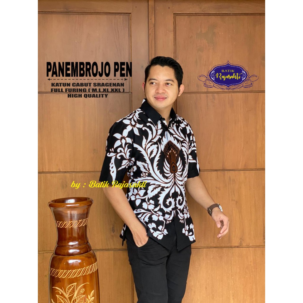 PANEMBROJO RAJASAKTI KEMEJA BATIK SOLO PRIA LENGAN PENDEK LAPIS FURING ATASAN BATIK PREMIUM MODERN KATUN HALUS BAHUWIRYA  BANAMITRA BANAMITRA PUTIH BANGSAWAN BAYU PUTRA BERLIAN BIRU BHARATAYUDA BIMASENA BIRENDRA BIRU INDAH BRAHMAKERTA BRAHMAKERTA MERAH