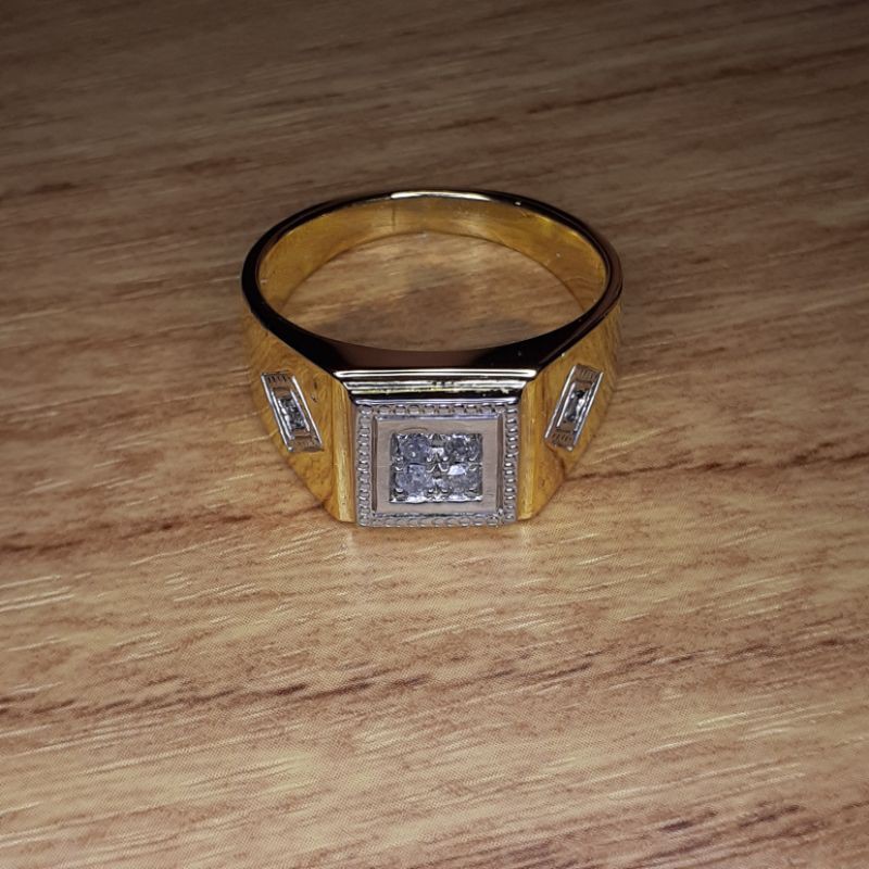 Cincin Berlian Pria Asli Simple Elegan Gold