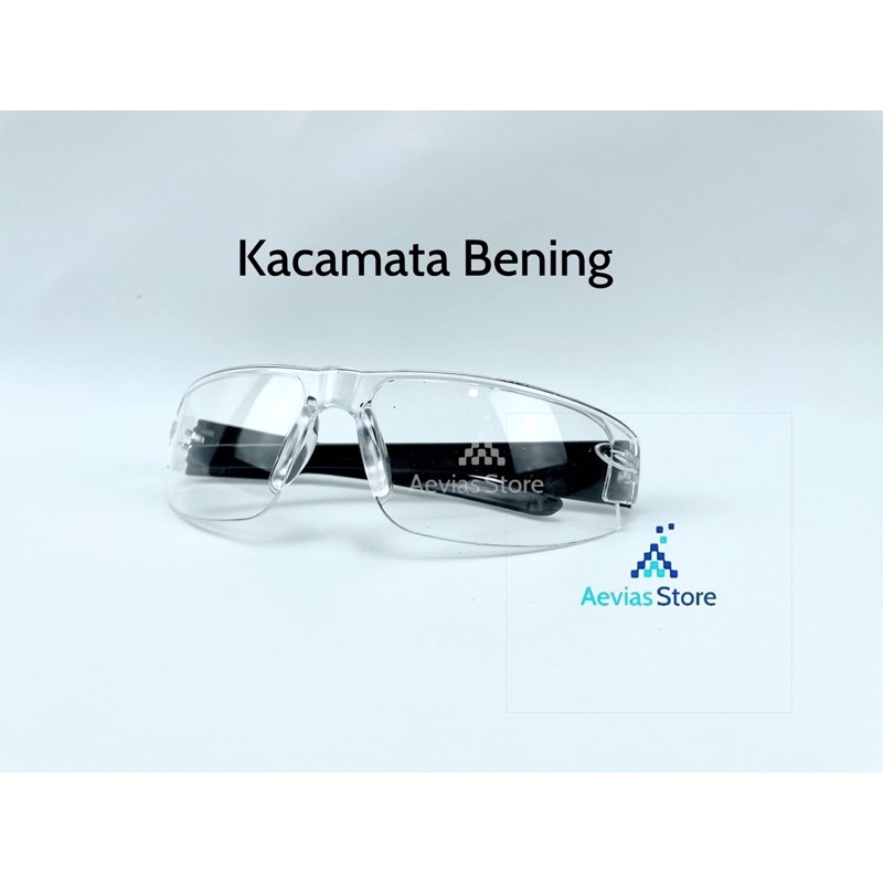 Kacamata Safety Lab Kerja Las Safety Glasses Goggle (Bening).