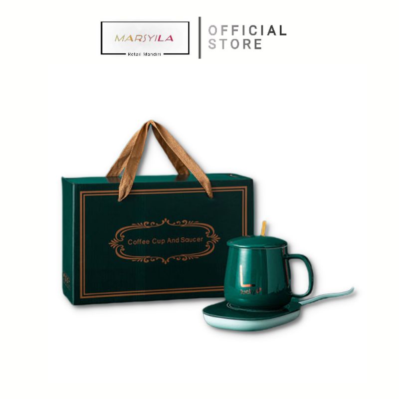 CANGKIR MUG GELAS LISTRIK KOPI TEH SET KERAMIK CANTIK PEMANAS ELEKTRIK