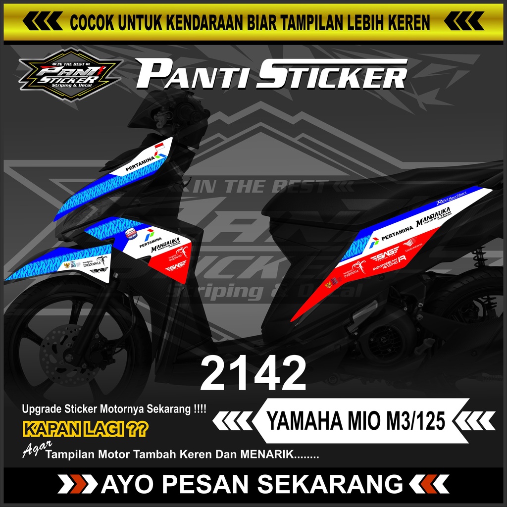 Sticker Variasi Striping Mio M3/125 Desain Mandalika Striping Sticker MIo M3