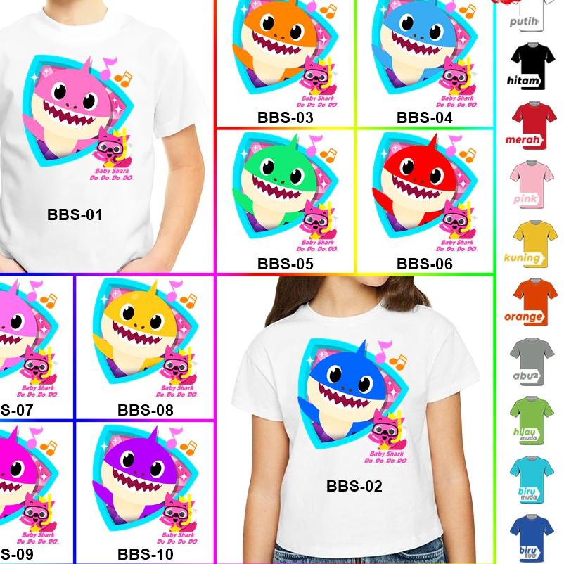 ✬ [FREE NAMA] Baju Kaos COUPLE ANAK DAN DEWASA BABY SHARK ULTAH ULANG TAHUN ➤