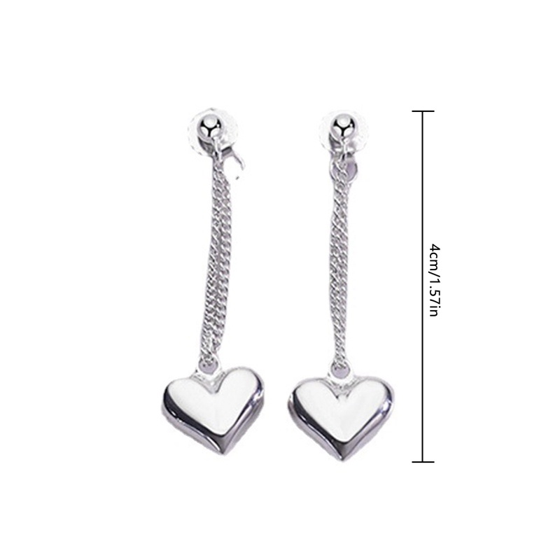 Anting Tusuk Gantung Wanita Bahan Sterling Silver 925 Desain Hati + Rumbai Gaya Vintage Untuk Pesta