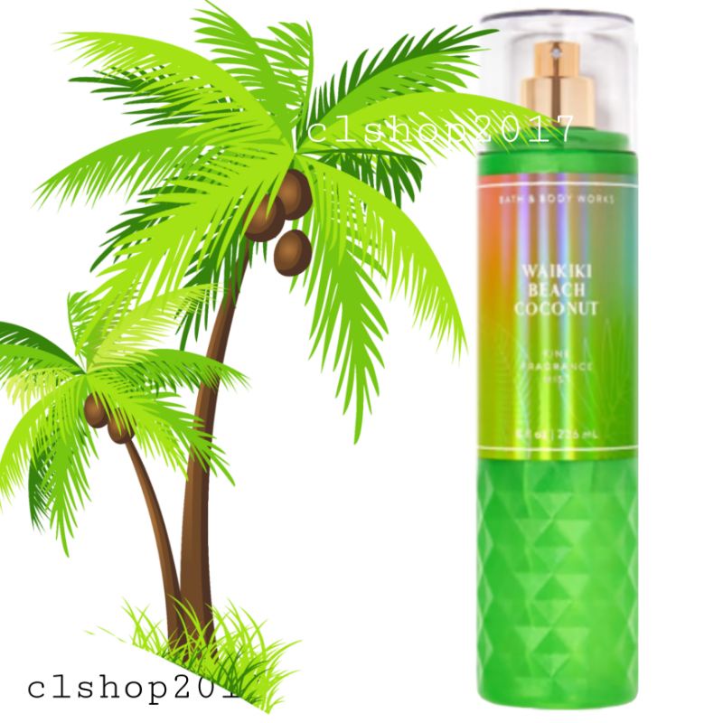 BATH &amp; BODY WORKS BBW WAIKIKI BEACH COCONUT SERIES MIST LOTION SHOWER GEL BODY CREAM HAND CREAM SHOWER GEL BODY CREAM LOTION MIST WASH WALLFLOWER ROOMSPRAY SCENTPORTABLE GENTLE GEL DEEP CLEANSING GENTLE FOAMING CREAMY LUXE