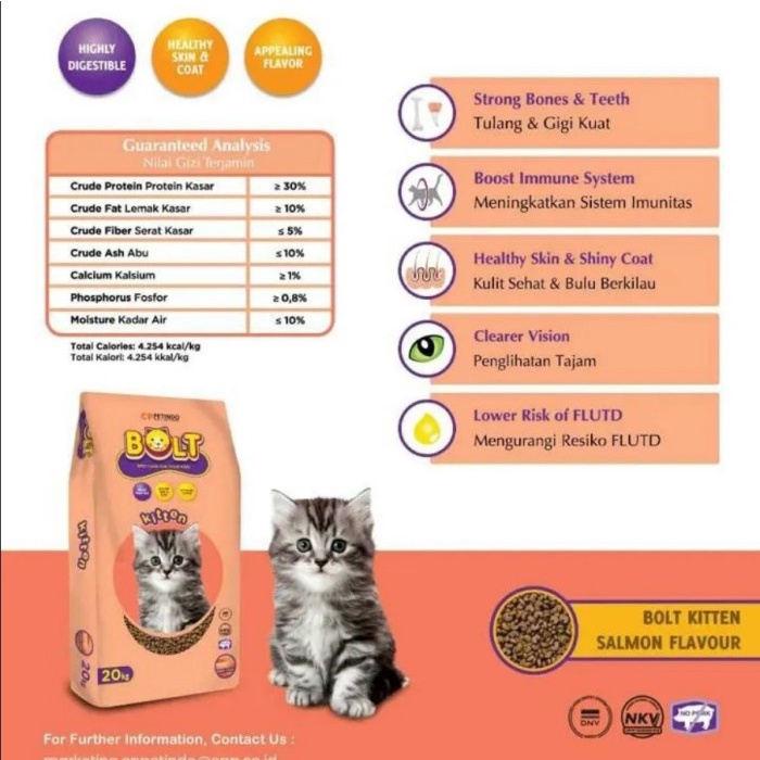 Bolt Kitten Makanan Kucing Cat Food Dry