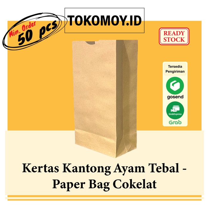 

✨ BISA COD ✨ Paper Bag / Paperbag Polos Coklat / Kantong Kertas Makanan Tebal