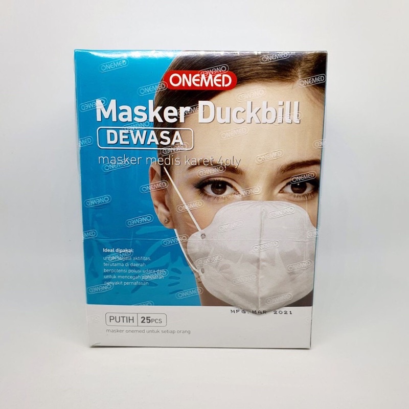 Jual TERMURAH ONE MED ONEMED MASKER DUCKBILL 4 PLY 1 BOX ISI 25 PCS ...