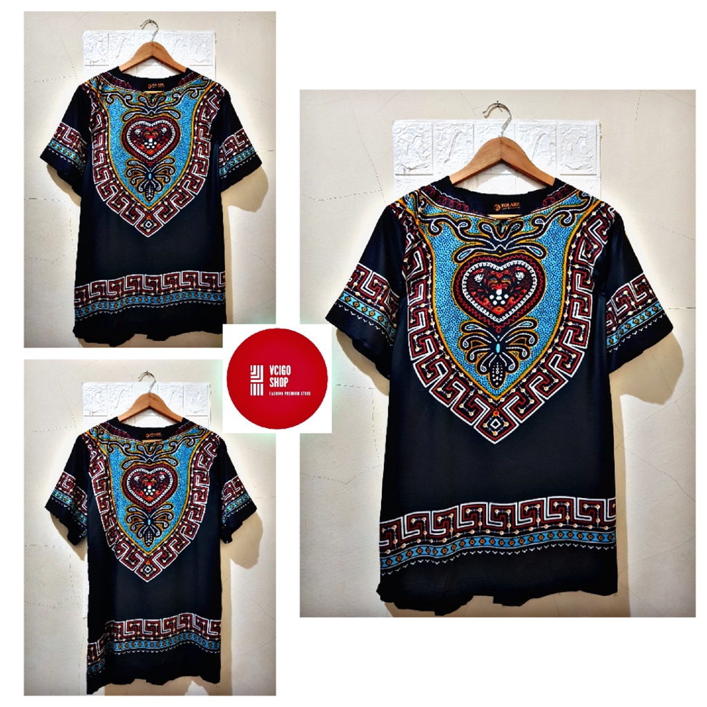 Terbaru Baju Dashiki Hitam Pria dan Wanita (Unisex)