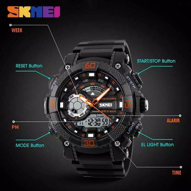 Jam SKMEI AD 1228 original double time free paper BOX